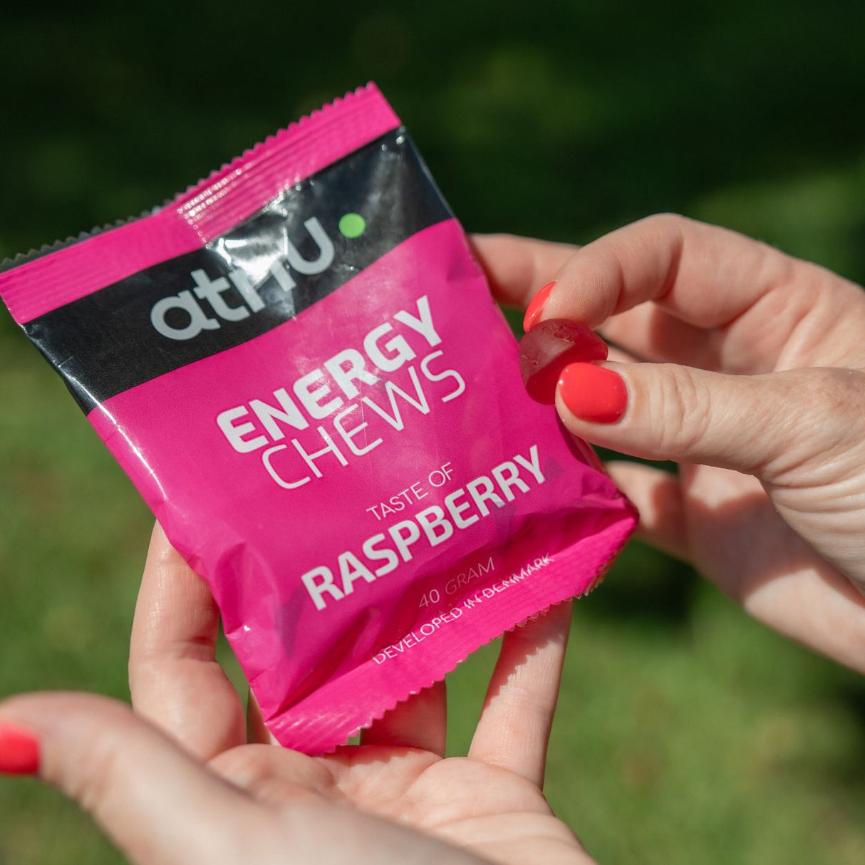 ENERGY CHEWS RASPBERRY - 40G ( BEDST FØR SEP)