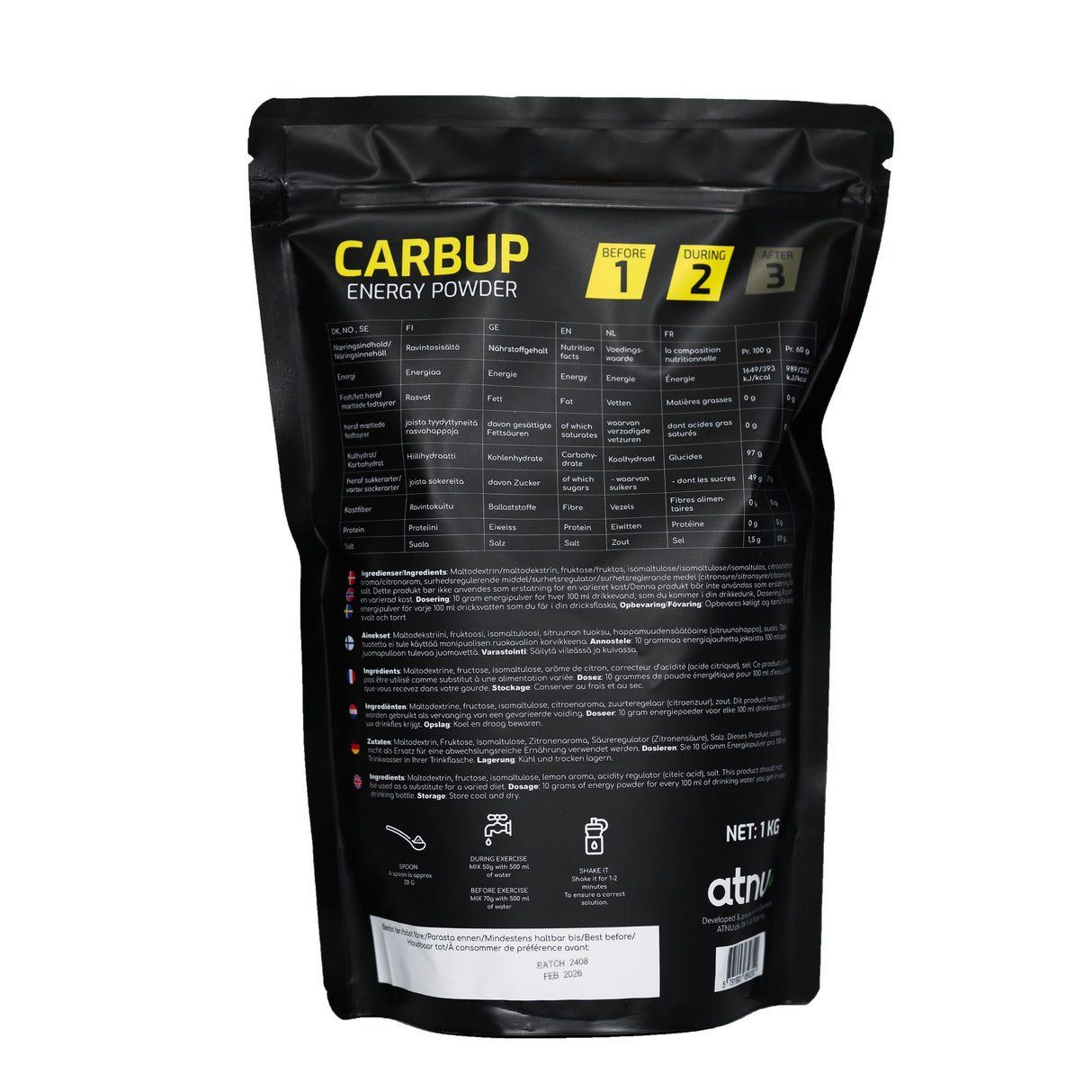 CARBUP ENERGY POWDER – LEMON