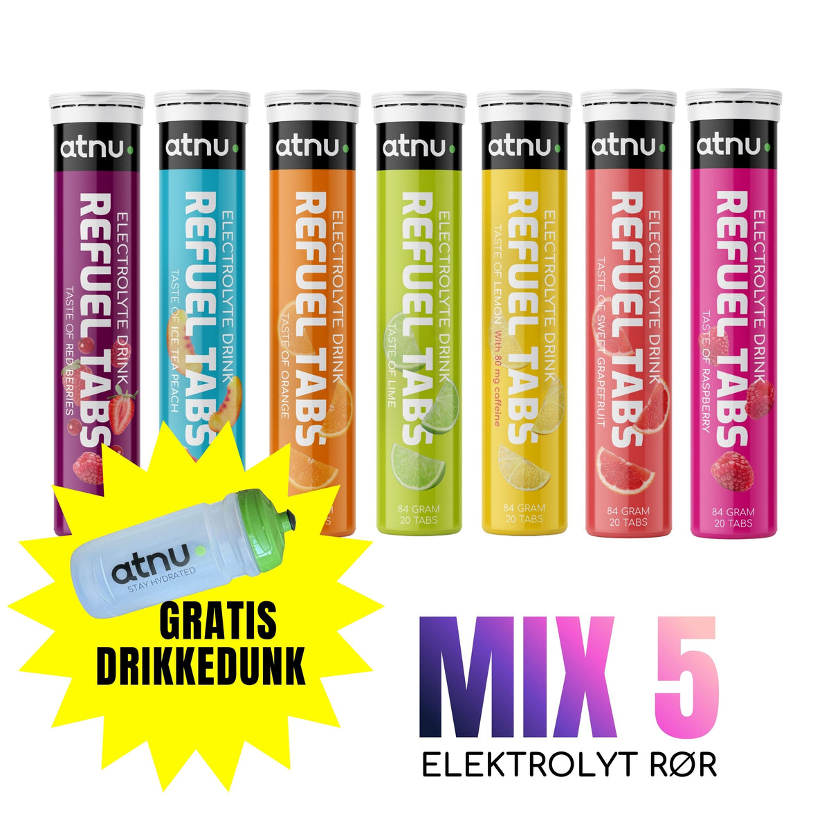 REFUEL TABS - MIX5 INCL. GRATIS DRIKKEDUNK